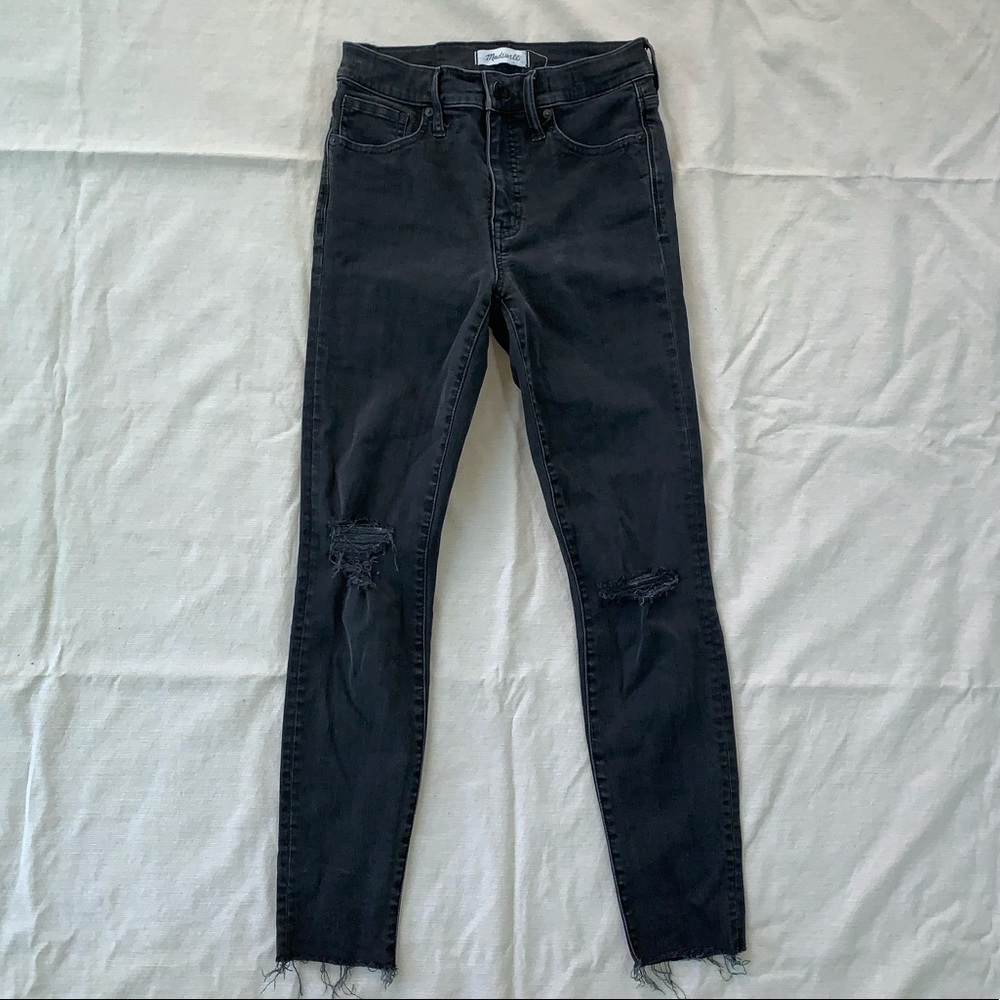Madewell black 9” high rise skinny jeans